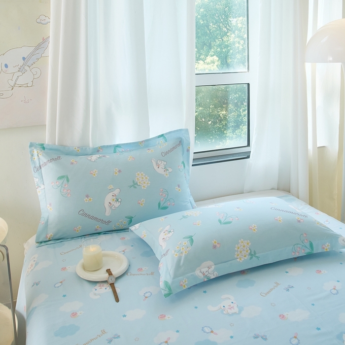 91家纺网 家纺一手货源 找家纺 蘭菲家纺 2024新款全棉小版卡通三丽鸥单被套 小清新