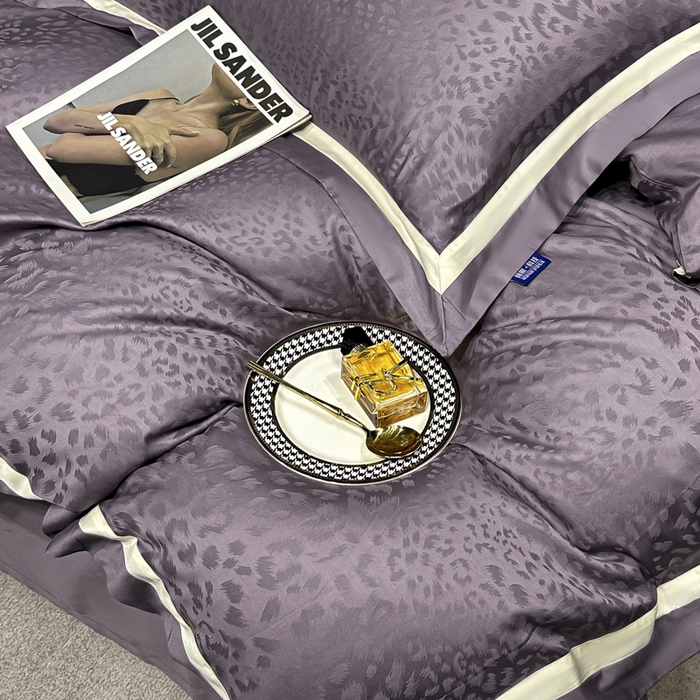 91家纺网 家纺一手货源 找家纺 （总）雲归梦 2024新款轻奢双拼角全棉提花四件套