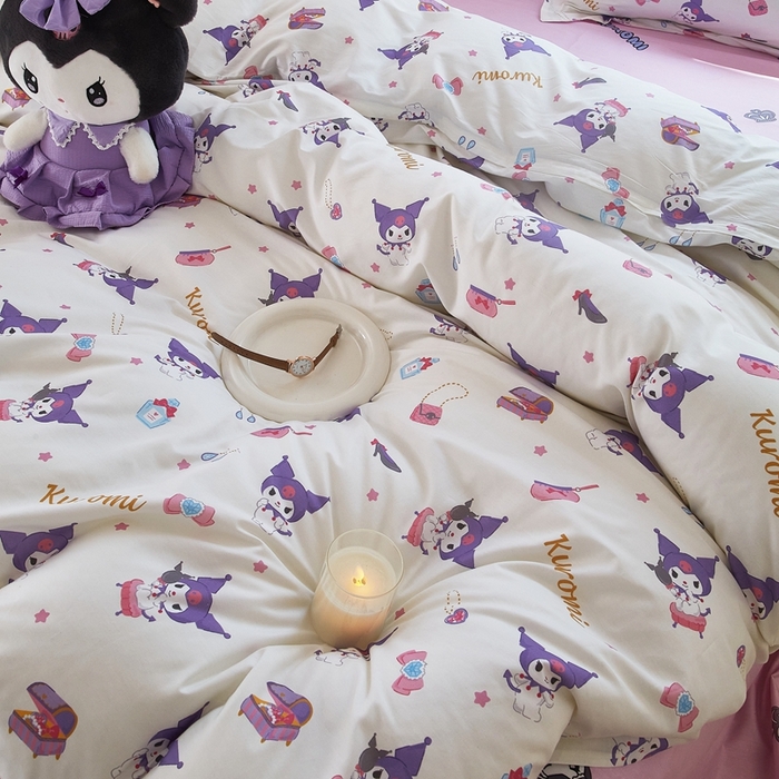 91家纺网 家纺一手货源 找家纺 蘭菲家纺 2024新款全棉小版卡通三丽鸥四件套 小臭美