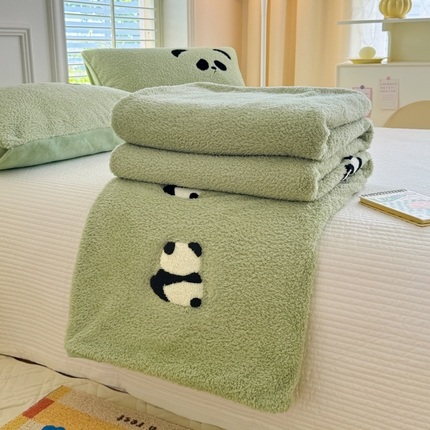 91家纺网 家纺一手货源 找家纺 （总）沐辰 2024新款小元素绣花米粒绒牛奶绒毛毯