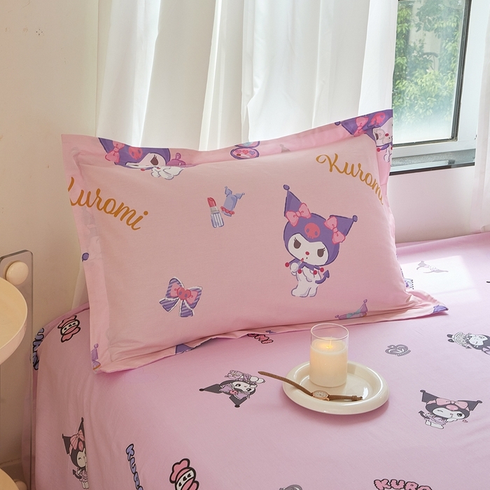 91家纺网 家纺一手货源 找家纺 蘭菲家纺 2024新款全棉小版卡通三丽鸥单被套 小甜酱.粉