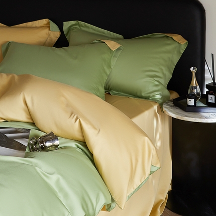 91家纺网 家纺一手货源 找家纺 秀色家纺 2025新款50支贡缎A类轻奢纯色长绒棉四件套全棉纯棉被套高级感床单三件套-雅克 雅克-香芋紫