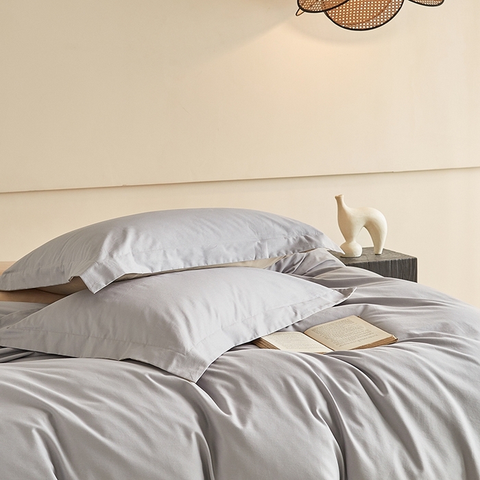 91家纺网 家纺一手货源 找家纺 秀色家纺 2025新款秋冬加厚保暖床上纯色四件套纯棉磨毛全棉床单被套三件套50支-瑞妮 瑞妮-松灰+奶油