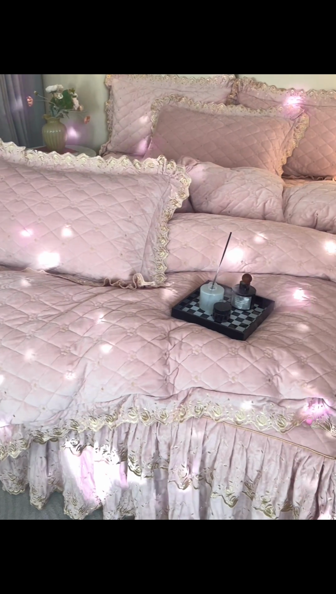 91家纺网 家纺一手货源 找家纺 罗艺轩 2024新款加厚宝宝绒夹棉床裙四件套-梦幻星辰 美人玉