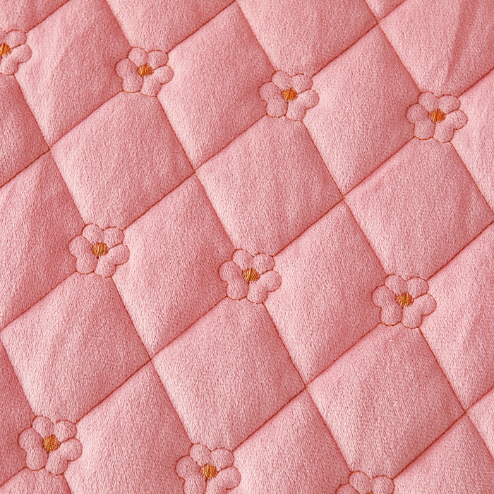 91家纺网 家纺一手货源 找家纺 罗艺轩 2024新款加厚宝宝绒夹棉床裙四件套-梦幻星辰 樱花粉