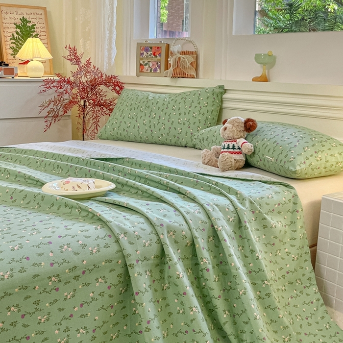 91家纺网 家纺一手货源 找家纺 义博家纺 2025新款全棉老粗布床单 初夏