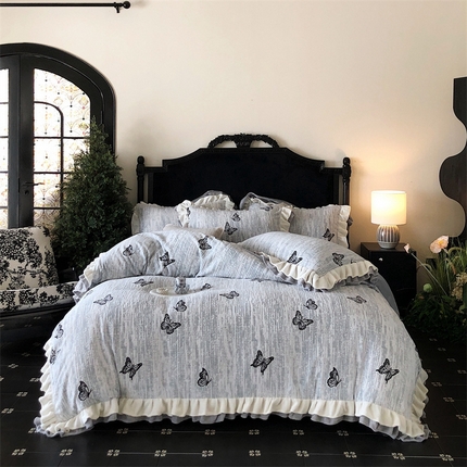 91家纺网 家纺一手货源 找家纺 （总）馨蕊家居 2024秋冬轻奢煦暖绒高精密刺绣绒梦幻系列四件套