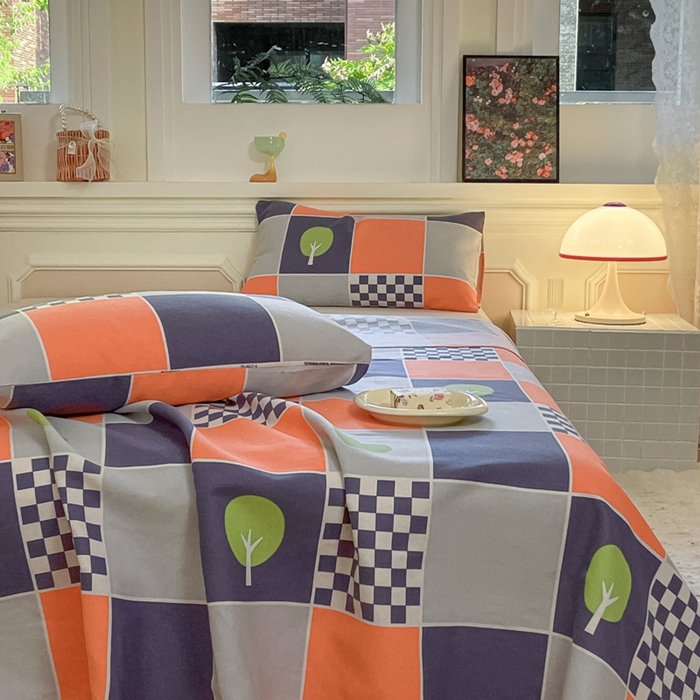 91家纺网 家纺一手货源 找家纺 义博家纺 2025新款全棉老粗布床单 玛奇朵