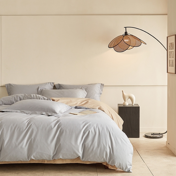 91家纺网 家纺一手货源 找家纺 秀色家纺 2025新款秋冬加厚保暖床上纯色四件套纯棉磨毛全棉床单被套三件套50支-瑞妮 瑞妮-松灰+奶油