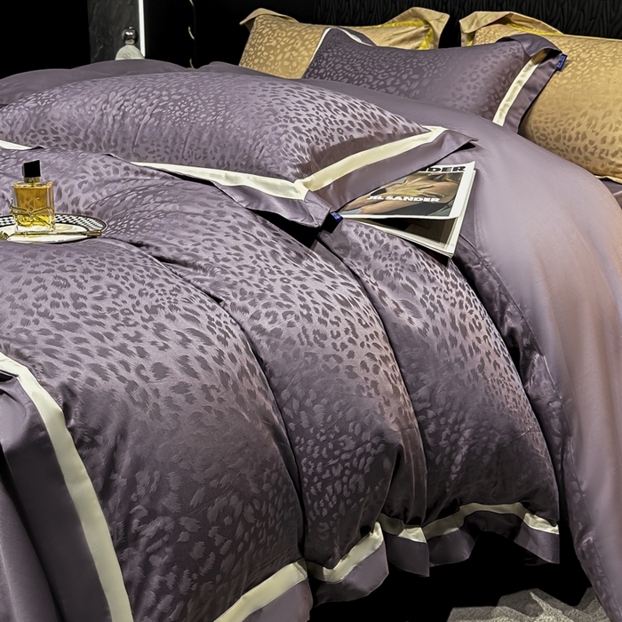 91家纺网 家纺一手货源 找家纺 （总）雲归梦 2024新款轻奢双拼角全棉提花四件套