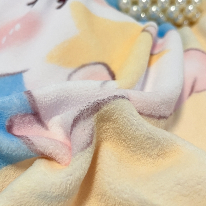 91家纺网 家纺一手货源 找家纺 新方向 2025新款全消光A类儿童牛奶绒四件套-萌萌兔 萌萌兔-蓝