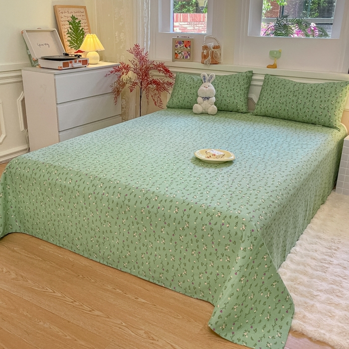 91家纺网 家纺一手货源 找家纺 义博家纺 2025新款全棉老粗布床单 初夏