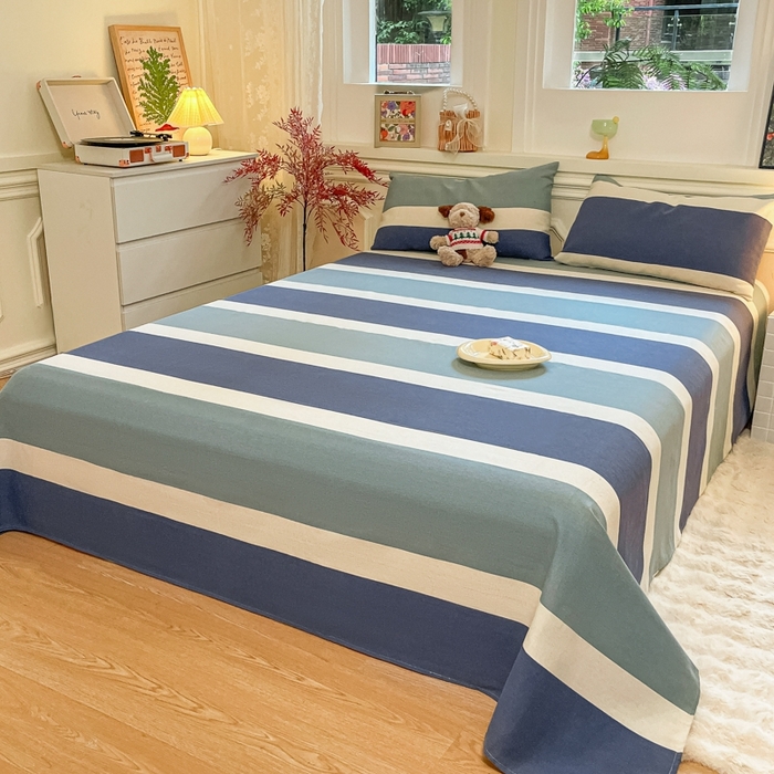 91家纺网 家纺一手货源 找家纺 义博家纺 2025新款全棉老粗布床单 绅士