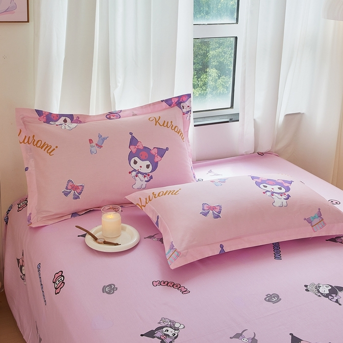 91家纺网 家纺一手货源 找家纺 蘭菲家纺 2024新款全棉小版卡通三丽鸥四件套 小甜酱.粉