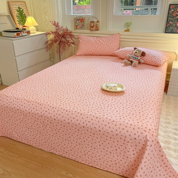 91家纺网 家纺一手货源 找家纺 义博家纺 2025新款全棉老粗布床单 梵花