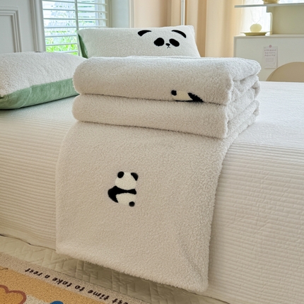 91家纺网 家纺一手货源 找家纺 （总）沐辰 2024新款小元素绣花米粒绒牛奶绒毛毯