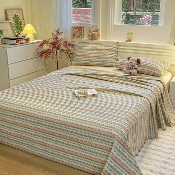 91家纺网 家纺一手货源 找家纺 义博家纺 2025新款全棉老粗布床单 向往生活