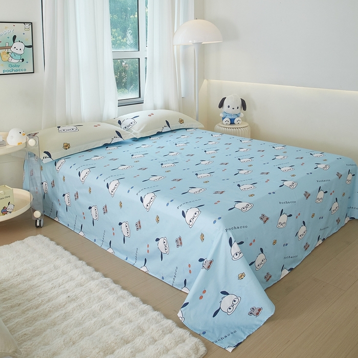 91家纺网 家纺一手货源 找家纺 蘭菲家纺 2024新款全棉小版卡通三丽鸥单被套 大眼睛狗.米