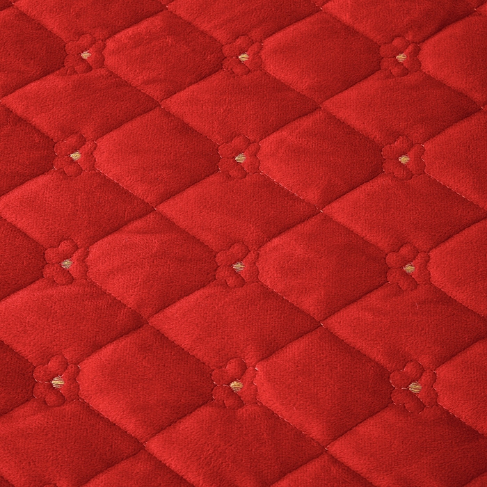 91家纺网 家纺一手货源 找家纺 罗艺轩 2024新款加厚宝宝绒夹棉床裙三件套-梦幻星辰 喜庆红