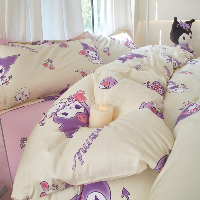 91家纺网 家纺一手货源 找家纺 （总）蘭菲家纺 2024新款全棉小版卡通三丽鸥四件套