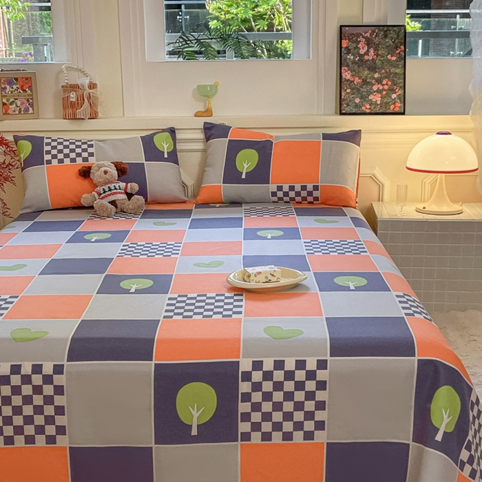 91家纺网 家纺一手货源 找家纺 义博家纺 2025新款全棉老粗布床单 玛奇朵