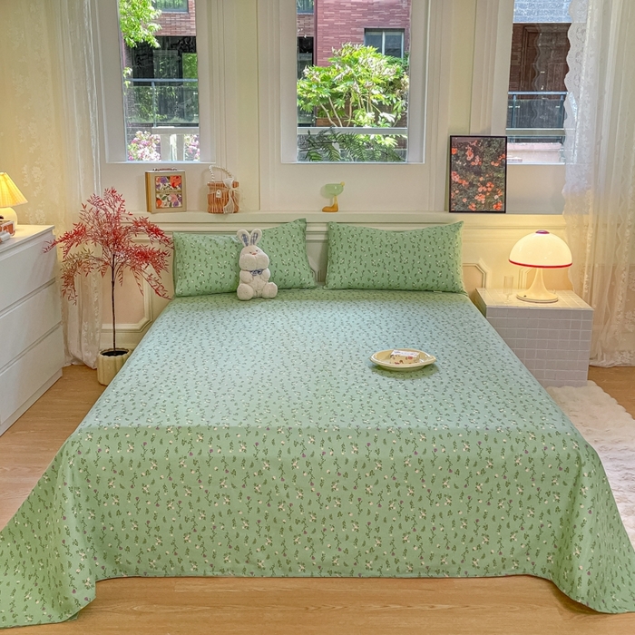 91家纺网 家纺一手货源 找家纺 义博家纺 2025新款全棉老粗布床单 初夏