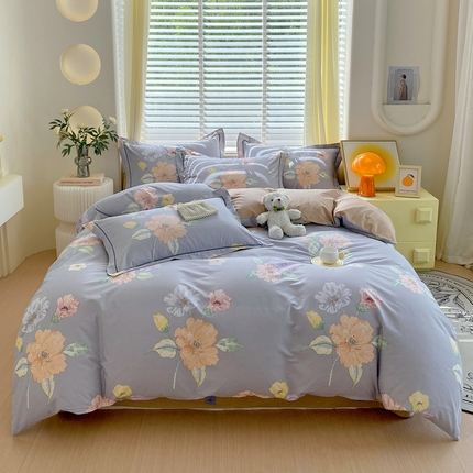 91家纺网 家纺一手货源 找家纺 星期三家纺 2024新款13372铂金全棉四件套（加老板微信有会员价）（10月新款）（加老板微信有会员价） 花韵色彩