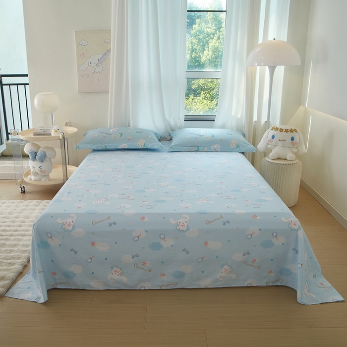 91家纺网 家纺一手货源 找家纺 蘭菲家纺 2024新款全棉小版卡通三丽鸥单被套 小清新