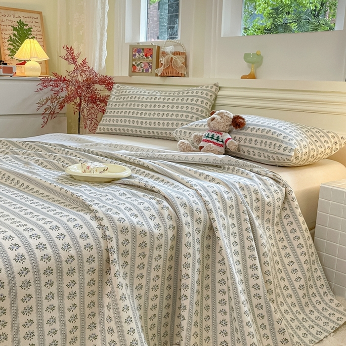 91家纺网 家纺一手货源 找家纺 义博家纺 2025新款全棉老粗布床单 陌微