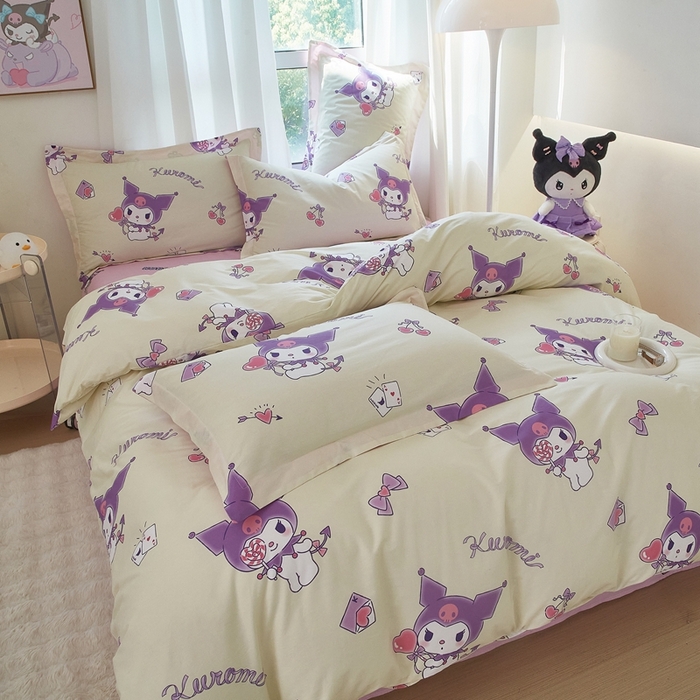 91家纺网 家纺一手货源 找家纺 蘭菲家纺 2024新款全棉小版卡通三丽鸥四件套 棒棒糖