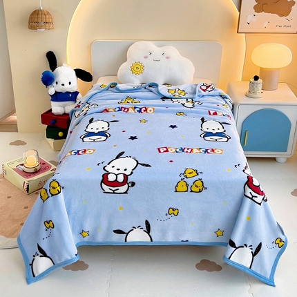 91家纺网 家纺一手货源 找家纺 花满路 2024新款亲肤舒适三丽鸥毛毯 卡帕狗