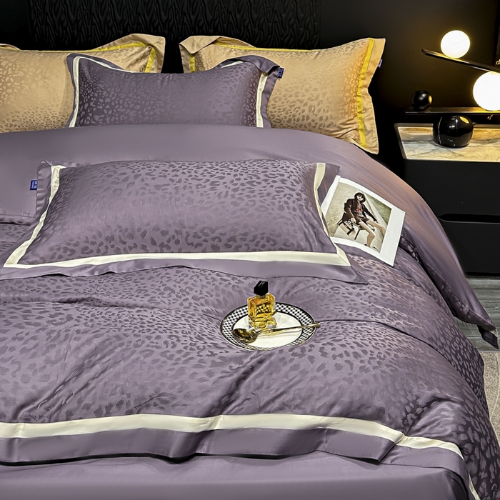 91家纺网 家纺一手货源 找家纺 （总）雲归梦 2024新款轻奢双拼角全棉提花四件套