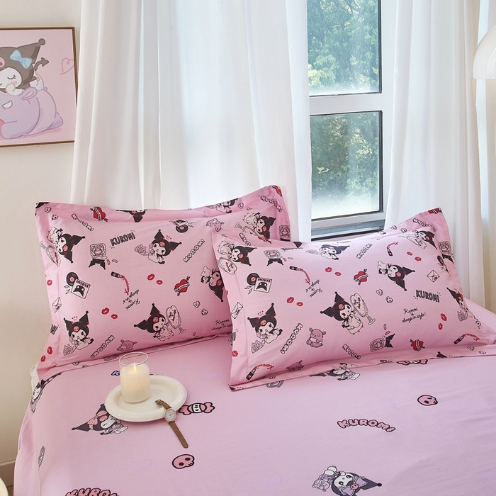 91家纺网 家纺一手货源 找家纺 蘭菲家纺 2024新款全棉小版卡通三丽鸥单被套 小美库