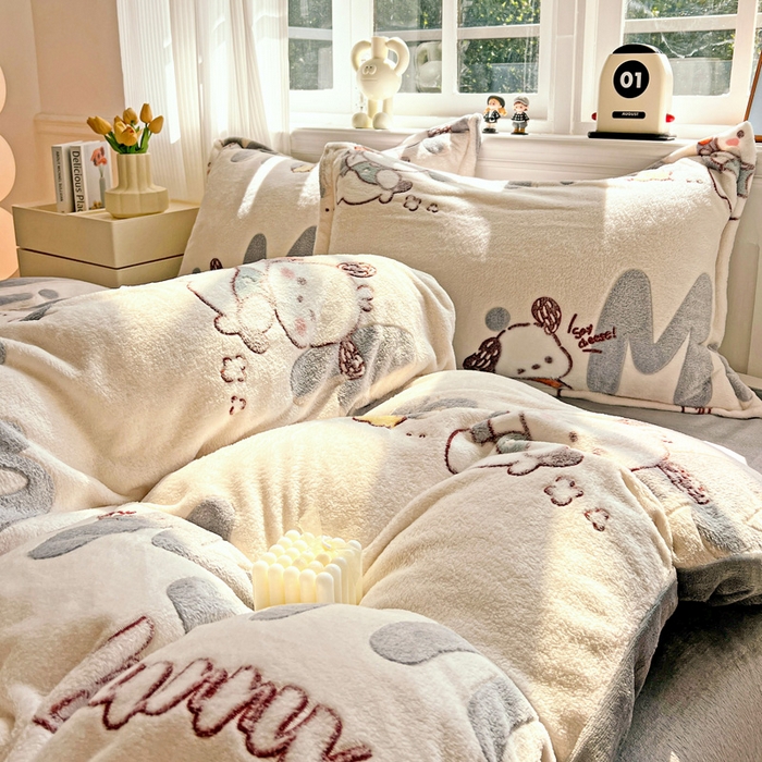 91家纺网 家纺一手货源 找家纺 韩巢家纺 2024新款加厚雪花绒牛奶绒珊瑚绒单件被套-新品（提供卖家秀 ） 米菲