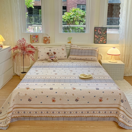 91家纺网 家纺一手货源 找家纺 （总）义博家纺 2025新款原棉老粗布床单凉席