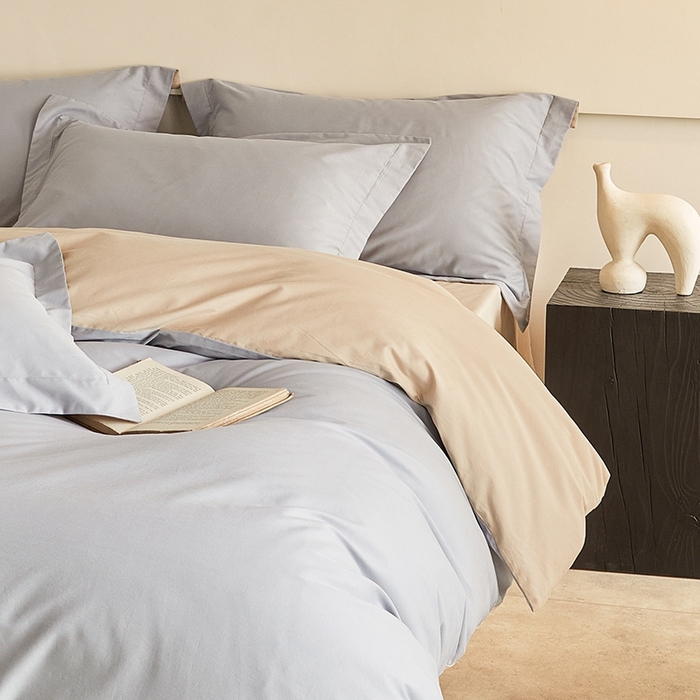 91家纺网 家纺一手货源 找家纺 秀色家纺 2025新款秋冬加厚保暖床上纯色四件套纯棉磨毛全棉床单被套三件套50支-瑞妮 瑞妮-松灰+奶油