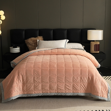 91家纺网 家纺一手货源 找家纺 网客家纺 2024新款婴儿绒三层夹棉加厚毛毯 豆蔻玉