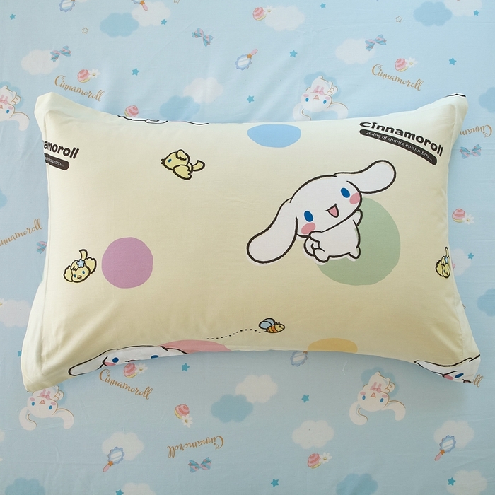 91家纺网 家纺一手货源 找家纺 蘭菲家纺 2024新款全棉小版卡通三丽鸥单被套 开心狗