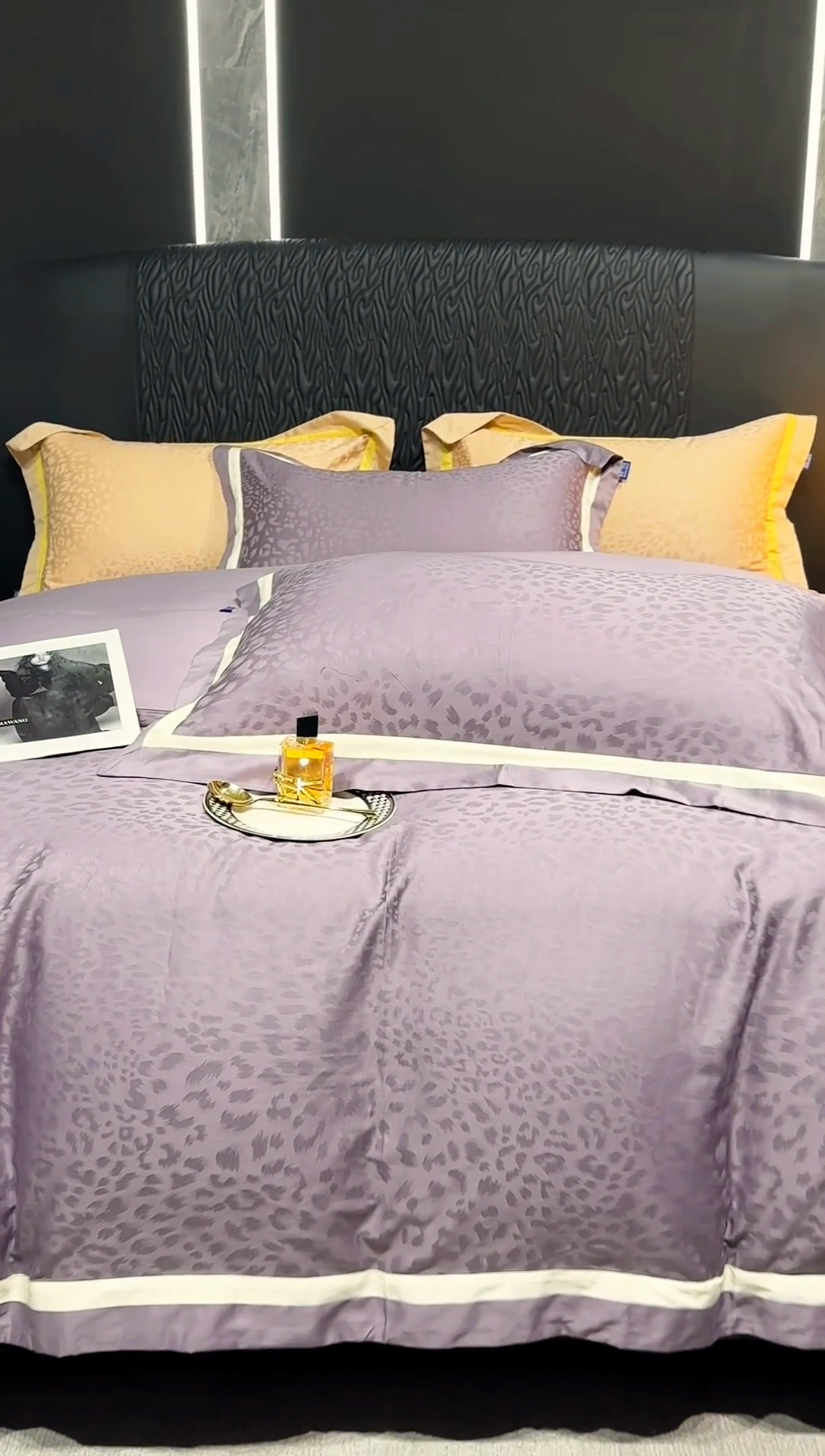 91家纺网 家纺一手货源 找家纺 （总）雲归梦 2024新款轻奢双拼角全棉提花四件套