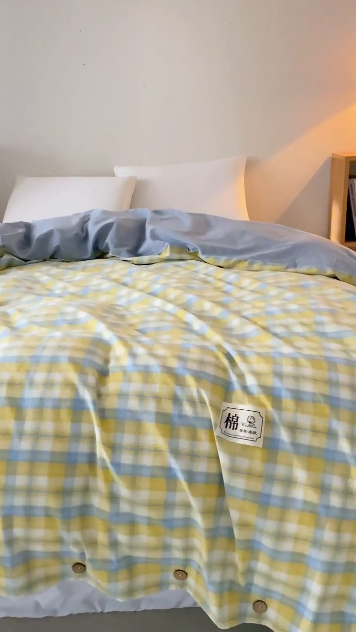 91家纺网 家纺一手货源 找家纺 呦呦南宋 纽扣款单被套A类纯棉  母婴级色织水洗棉 单件纯色被罩 无印风全棉单品被套 芒种