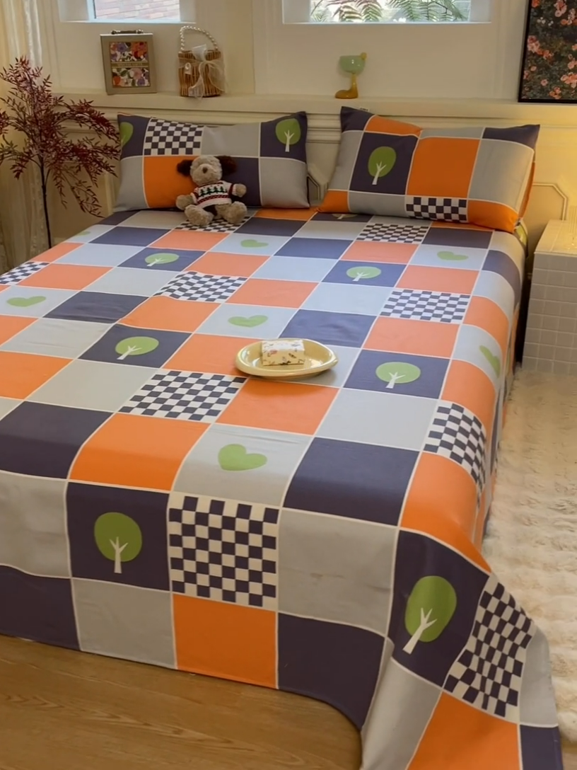 91家纺网 家纺一手货源 找家纺 义博家纺 2025新款全棉老粗布床单 玛奇朵