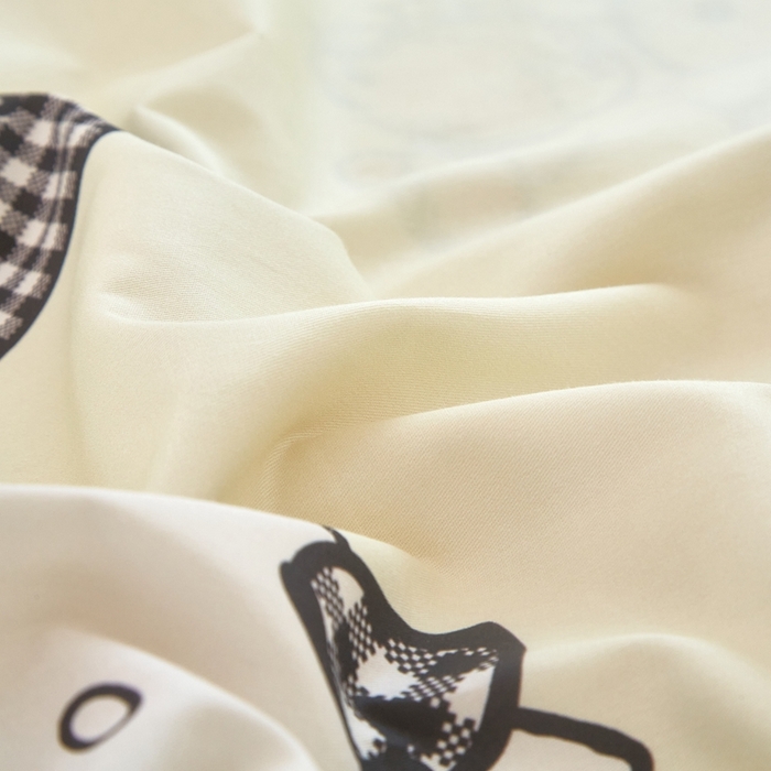 91家纺网 家纺一手货源 找家纺 蘭菲家纺 2024新款全棉小版卡通三丽鸥单被套 小布熊