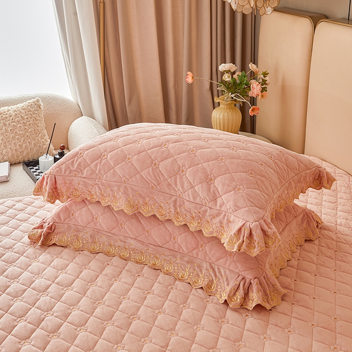 91家纺网 家纺一手货源 找家纺 罗艺轩 2024新款加厚宝宝绒夹棉床裙四件套-梦幻星辰 美人玉