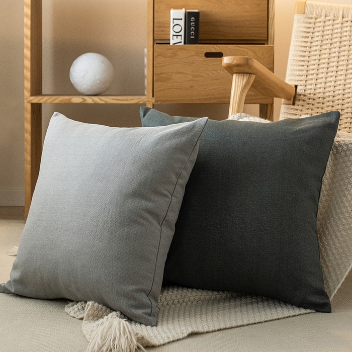 91家纺网 家纺一手货源 找家纺 （总）呦呦南宋 2024新款老粗布抱枕套纯色抱枕套粗布纹理感高级感隐形拉链可拆卸加厚靠垫套