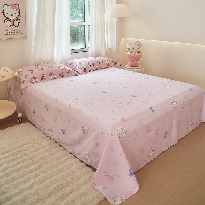 91家纺网 家纺一手货源 找家纺 蘭菲家纺 2024新款全棉小版卡通三丽鸥单被套 小甜心