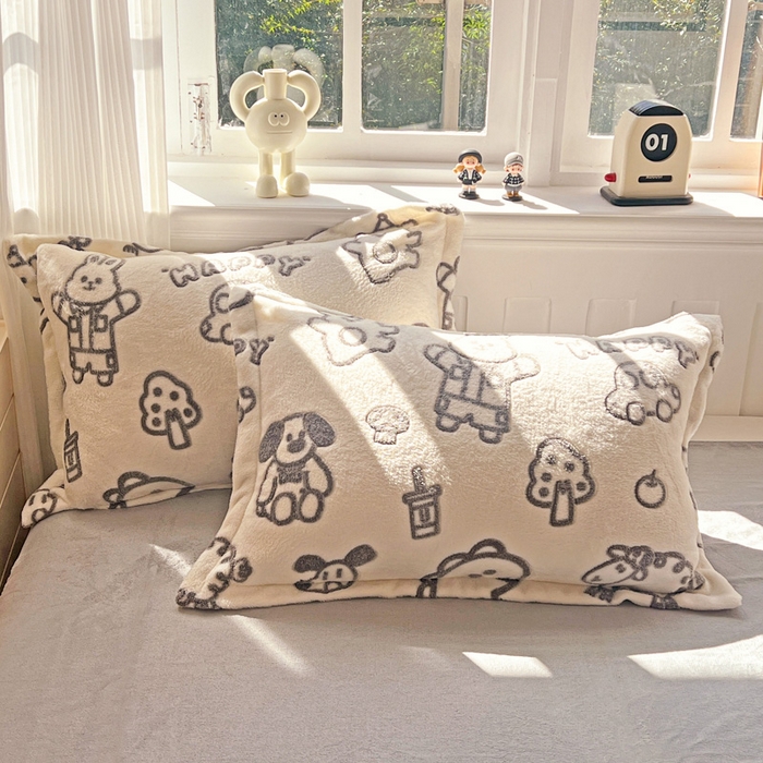 91家纺网 家纺一手货源 找家纺 韩巢家纺 2024新款加厚雪花绒牛奶绒珊瑚绒四件套-新品（提供卖家秀） 灰色轨迹