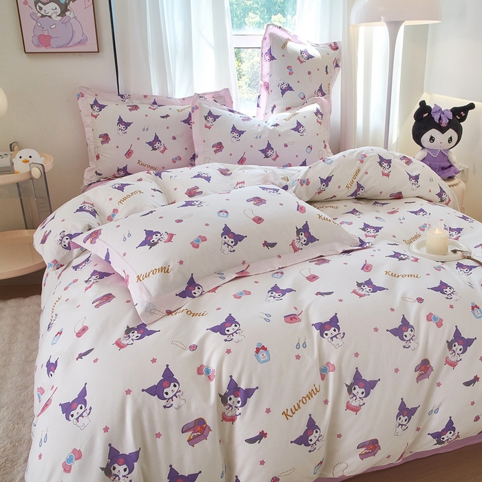 91家纺网 家纺一手货源 找家纺 蘭菲家纺 2024新款全棉小版卡通三丽鸥四件套 小臭美