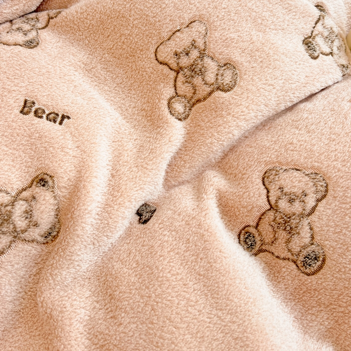 91家纺网 家纺一手货源 找家纺 韩巢家纺 2024新款加厚雪花绒牛奶绒珊瑚绒单件被套-新品（提供卖家秀 ） 咖色熊