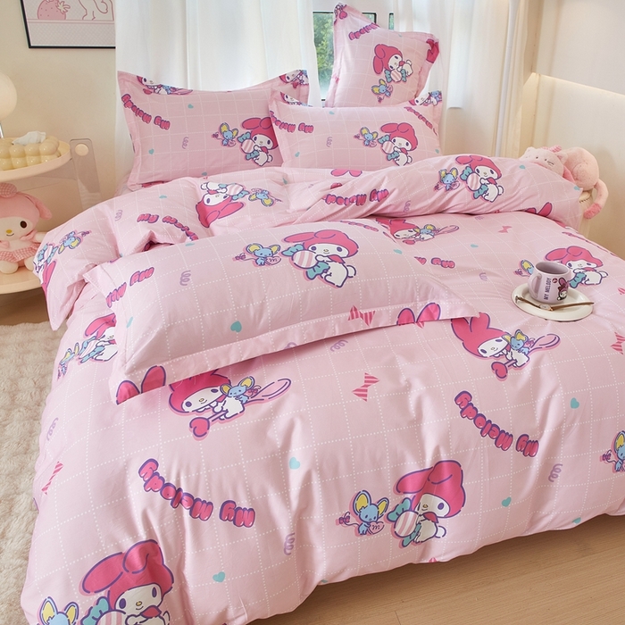 91家纺网 家纺一手货源 找家纺 蘭菲家纺 2024新款全棉小版卡通三丽鸥四件套 美食家