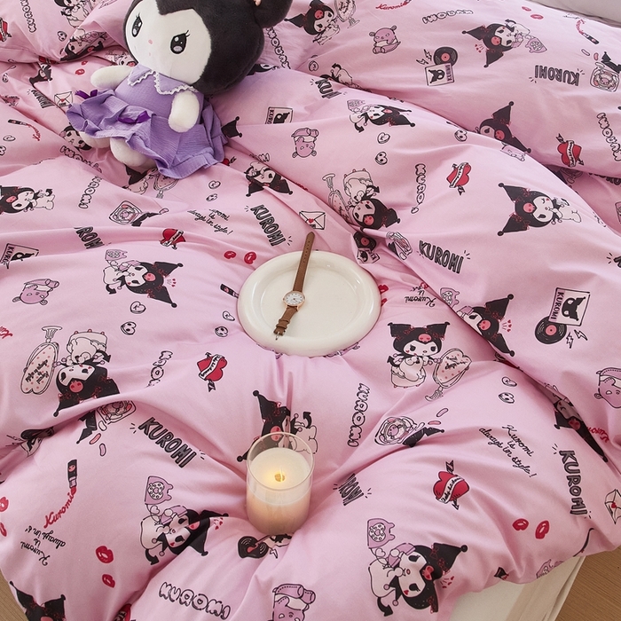 91家纺网 家纺一手货源 找家纺 蘭菲家纺 2024新款全棉小版卡通三丽鸥单被套 小美库